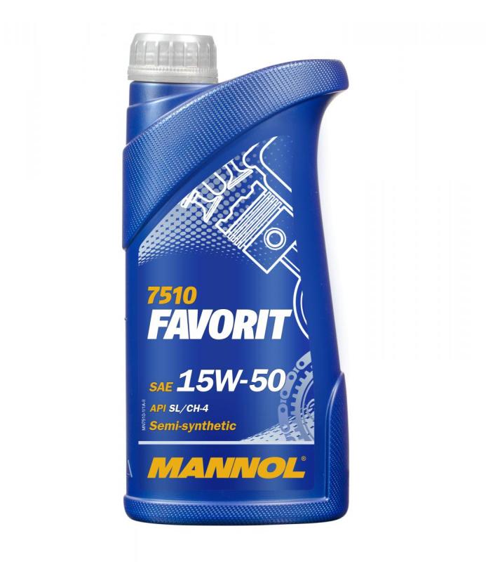 7510 MANNOL FAVORIT 15W50 1 л. Полусинтетическое моторное масло 15W-50