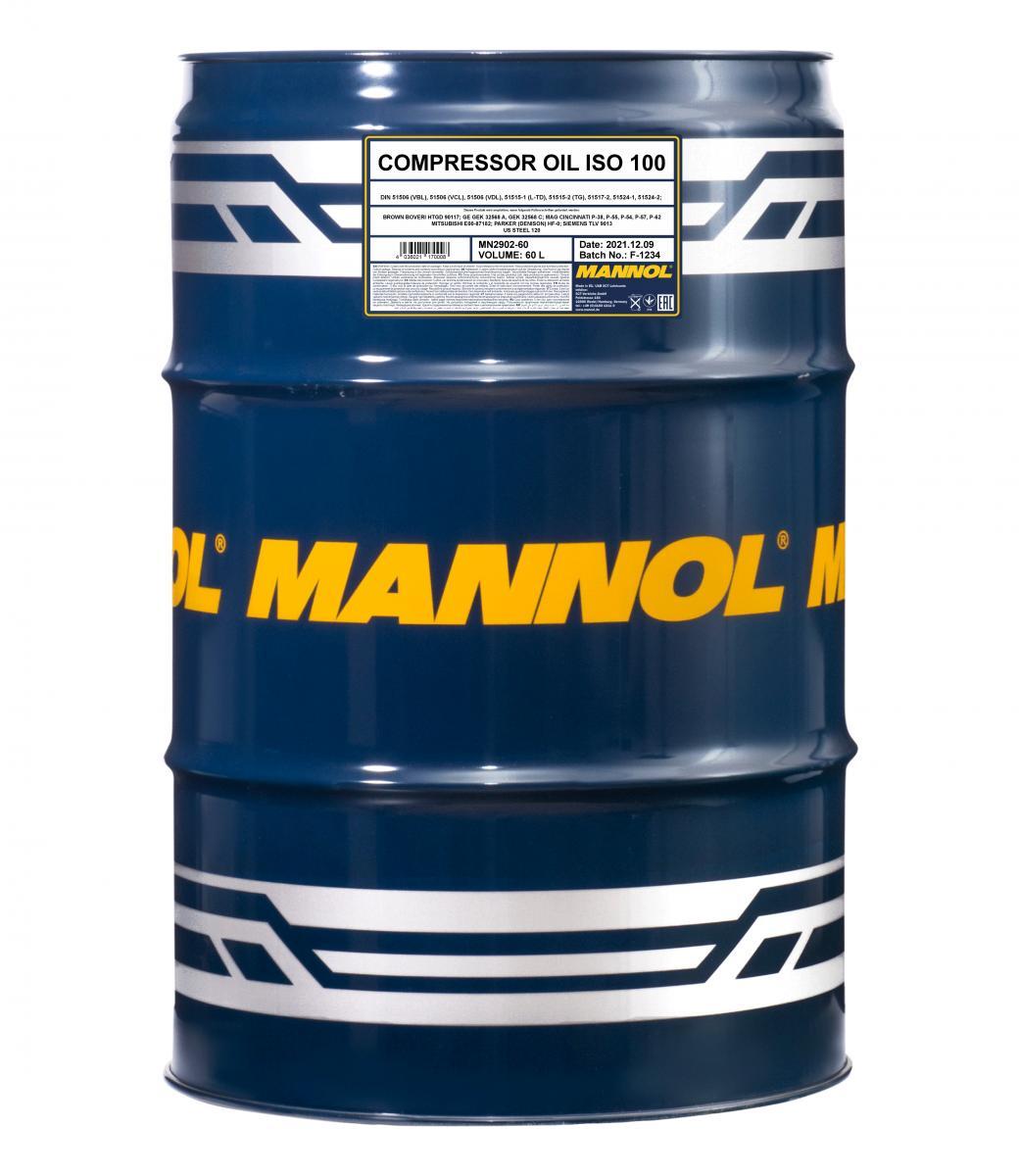 2902 MANNOL COMPRESSOR OIL ISO 100 60 л. Масло для воздушных компрессоров 2902 MANNOL COMPRESSOR OIL ISO 100 60 л. Масло для воздушных компрессоров