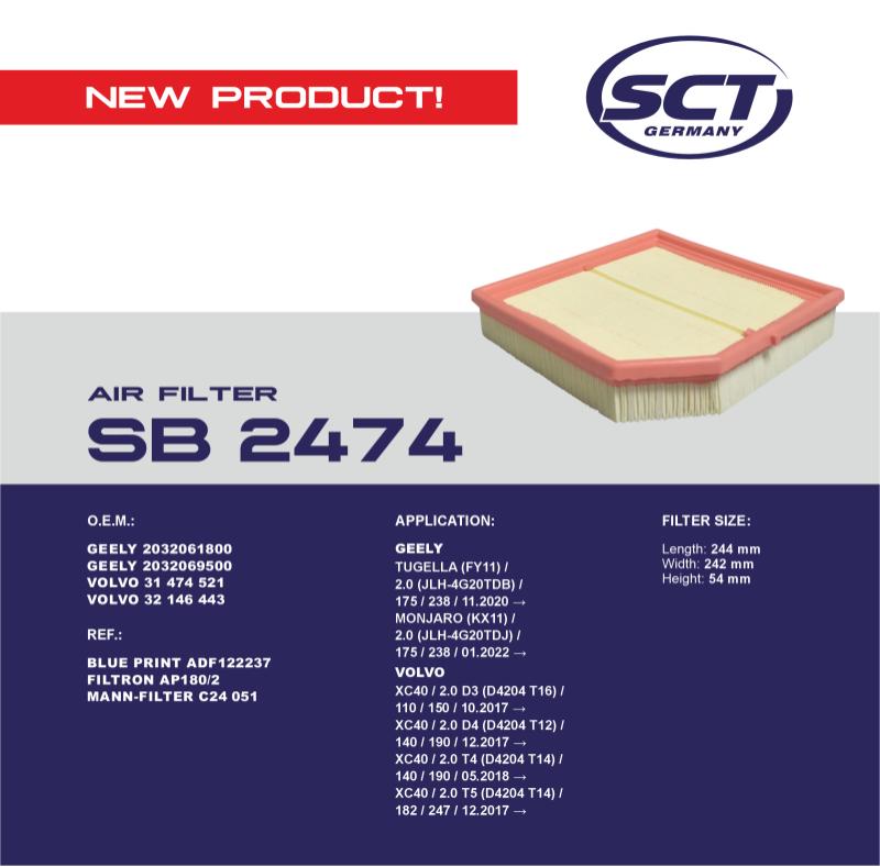 SCT SB 2474 Воздушный фильтр SB2474