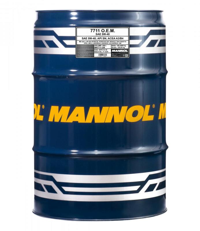 7711 MANNOL O.E.M. FOR DAEWOO GM 5W-40 208 л. Синтетическое моторное масло  5W-40