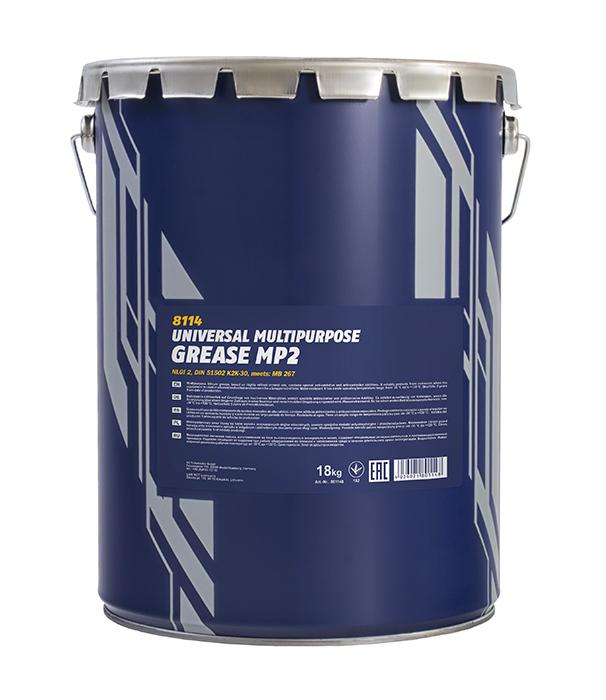 8114 MANNOL MP-2 UNIVERSAL MULTIPURPOSE GREASE MP2 18 кг. Многоцелевая густая смазка 