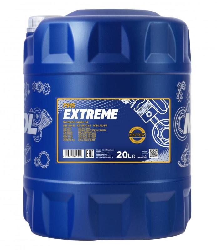 7915 MANNOL EXTREME 5W40 20 л. Синтетическое моторное масло 5W-40