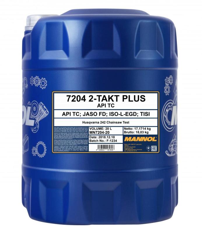 7204 MANNOL 2-TAKT PLUS 20 л. Полусинтетическое моторное масло 2T