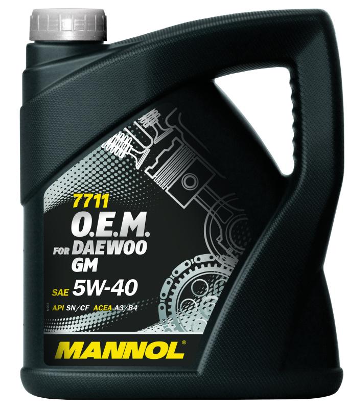 7711 MANNOL O.E.M. FOR DAEWOO GM 5W-40 4 л. Синтетическое моторное масло 5W- 40