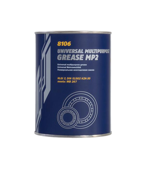 8106 MANNOL MP-2 UNIVERSAL MULTIPURPOSE GREASE MP2 800 гр. Многоцелевая густая смазка