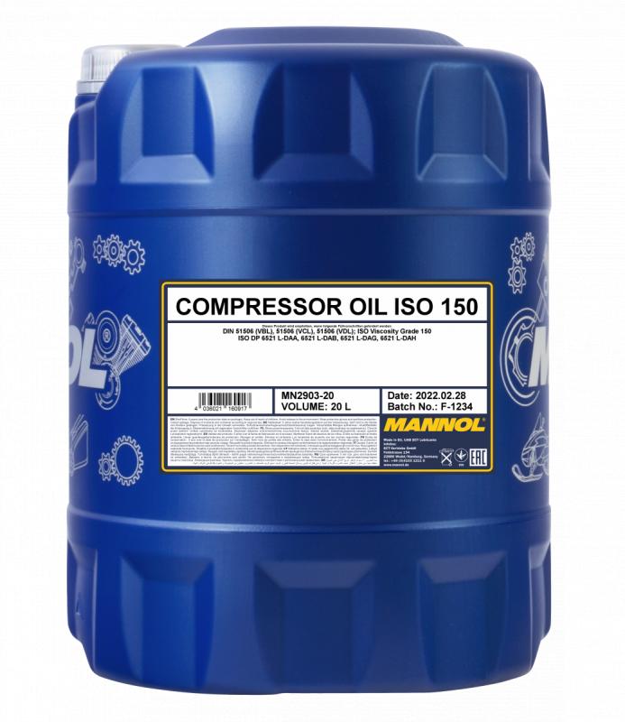 2903 MANNOL COMPRESSOR OIL ISO 150 20 л. Минеральное масло для воздушных компрессоров  