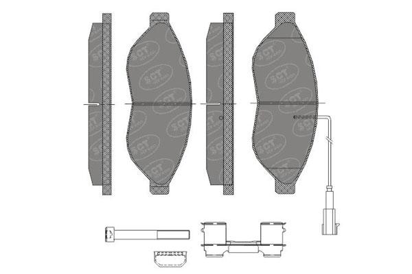 SCT SP 477 Тормозные колодки (комплект 4 шт.) SP477