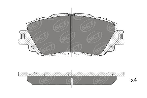 SCT SP 753 Тормозные колодки (комплект 4 шт.) SP753