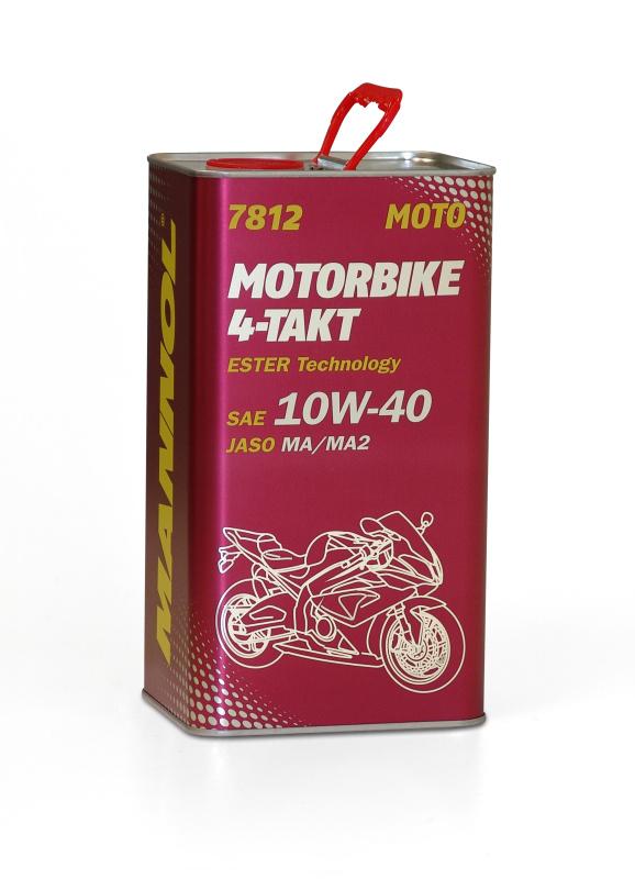 7812 MANNOL 4-TAKT MOTORBIKE 10W-40 4 л. (Metal) Синтетическое моторное масло для мотоциклов 10W-40