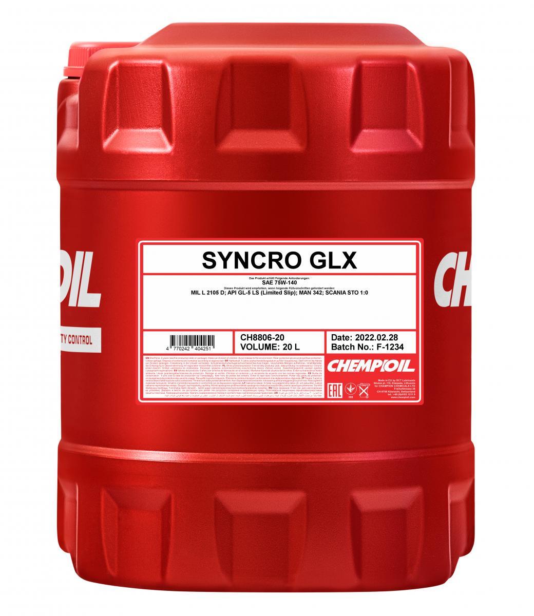 8806 CHEMPIOIL SYNCRO GLX 75W140 20 л. Синтетическое трансмиссионное масло 75W-140 8806 CHEMPIOIL SYNCRO GLX 75W140 20 л. Синтетическое трансмиссионное масло 75W-140
