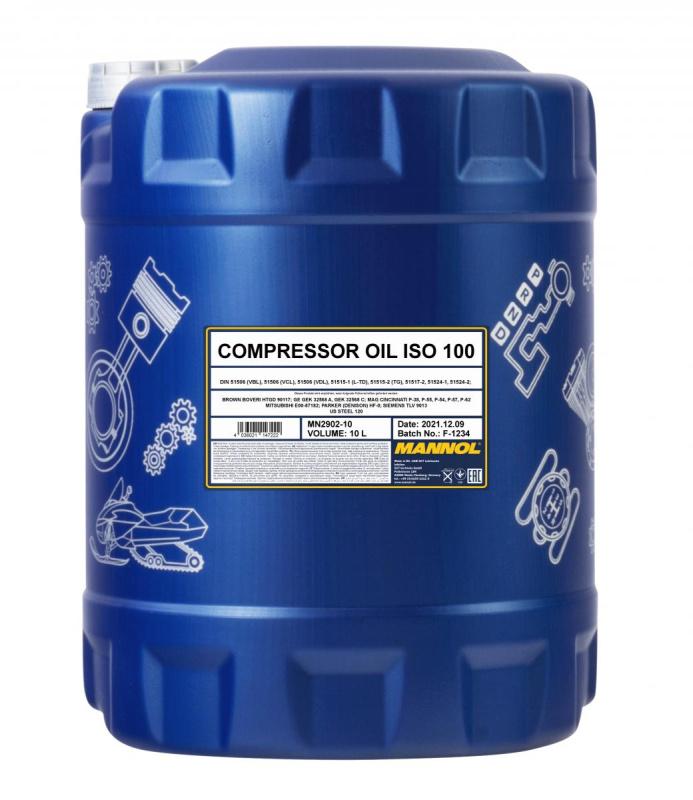 2902 MANNOL COMPRESSOR OIL ISO 100 10 л. Масло для воздушных компрессоров