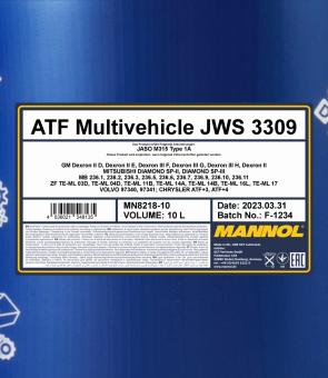 8218 MANNOL MULTIVEHICLE JWS 3309 10 л. Жидкость АКПП