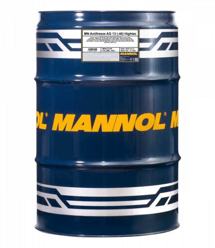 4013 MANNOL ANTIFREEZE HIGHTER AG13 208 л. Готовый раствор охлаждающей жидкости зеленый