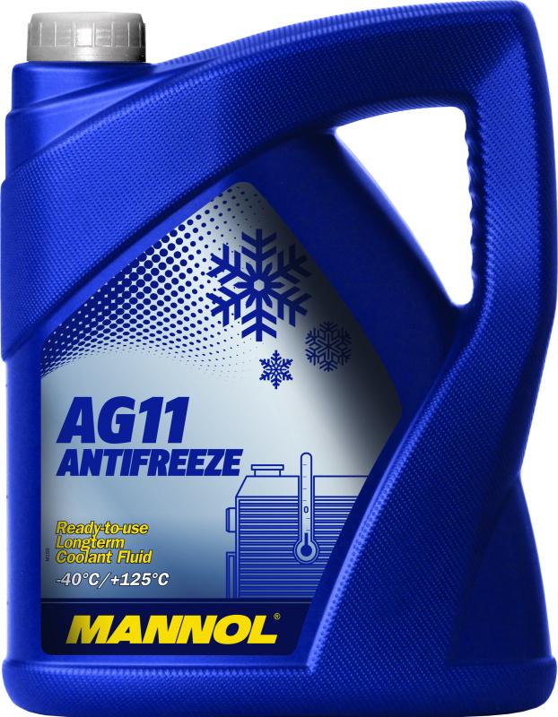 4011 MANNOL ANTIFREEZE LONGTERM AG11 5 л. Готовый раствор охлаждающей жидкости антифриз синий