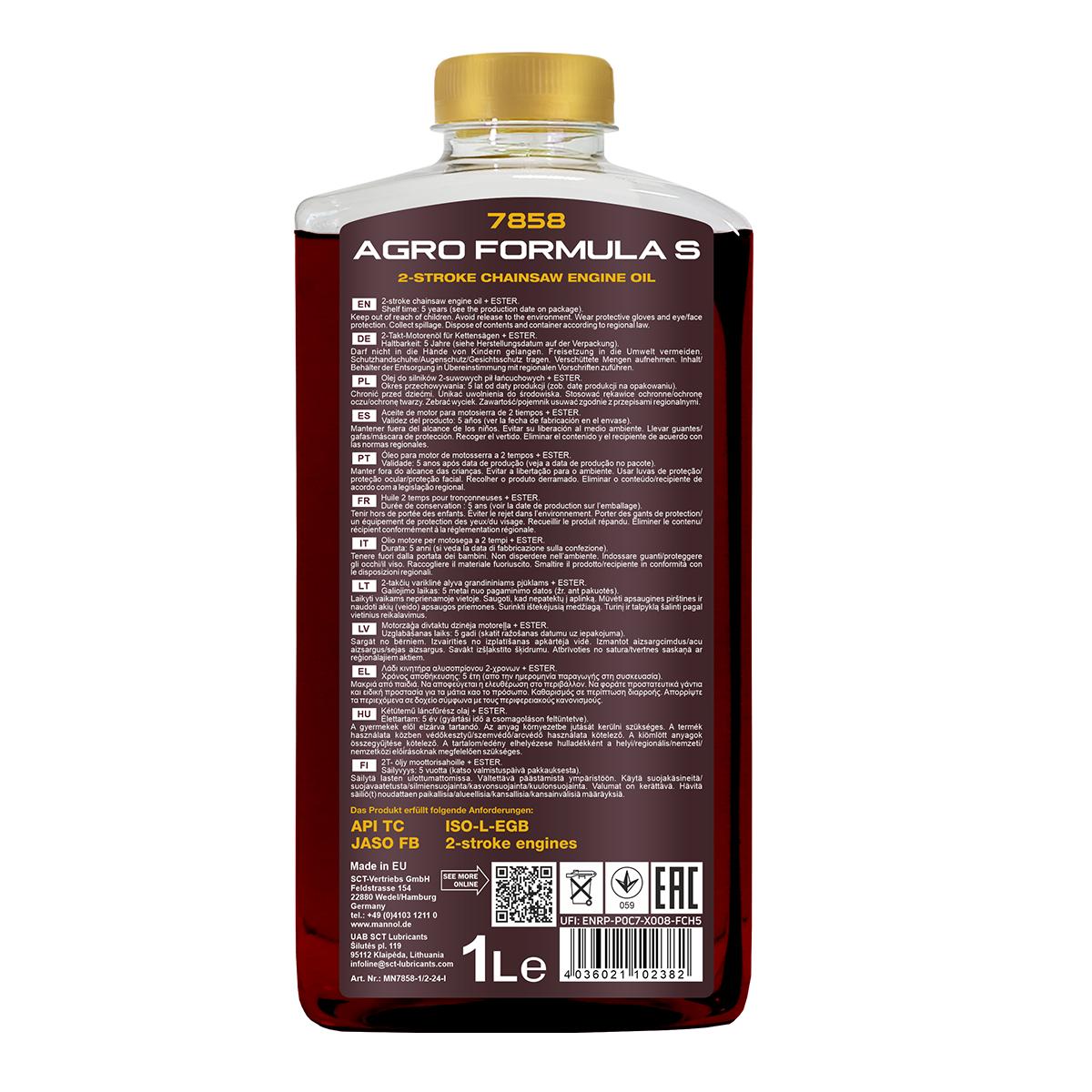 7858 MANNOL AGRO FORMULA S 1 л. Синтетическое моторное масло 7858 MANNOL AGRO FORMULA S 1 л. Синтетическое моторное масло