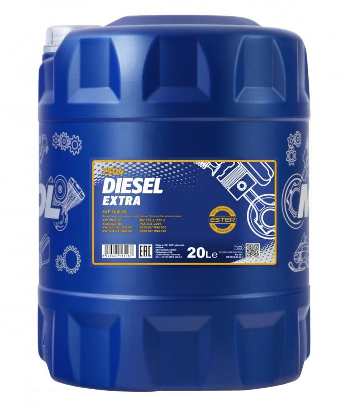 7504 MANNOL DIESEL EXTRA 10W40 20 л. Полусинтетическое моторное масло 10W-40