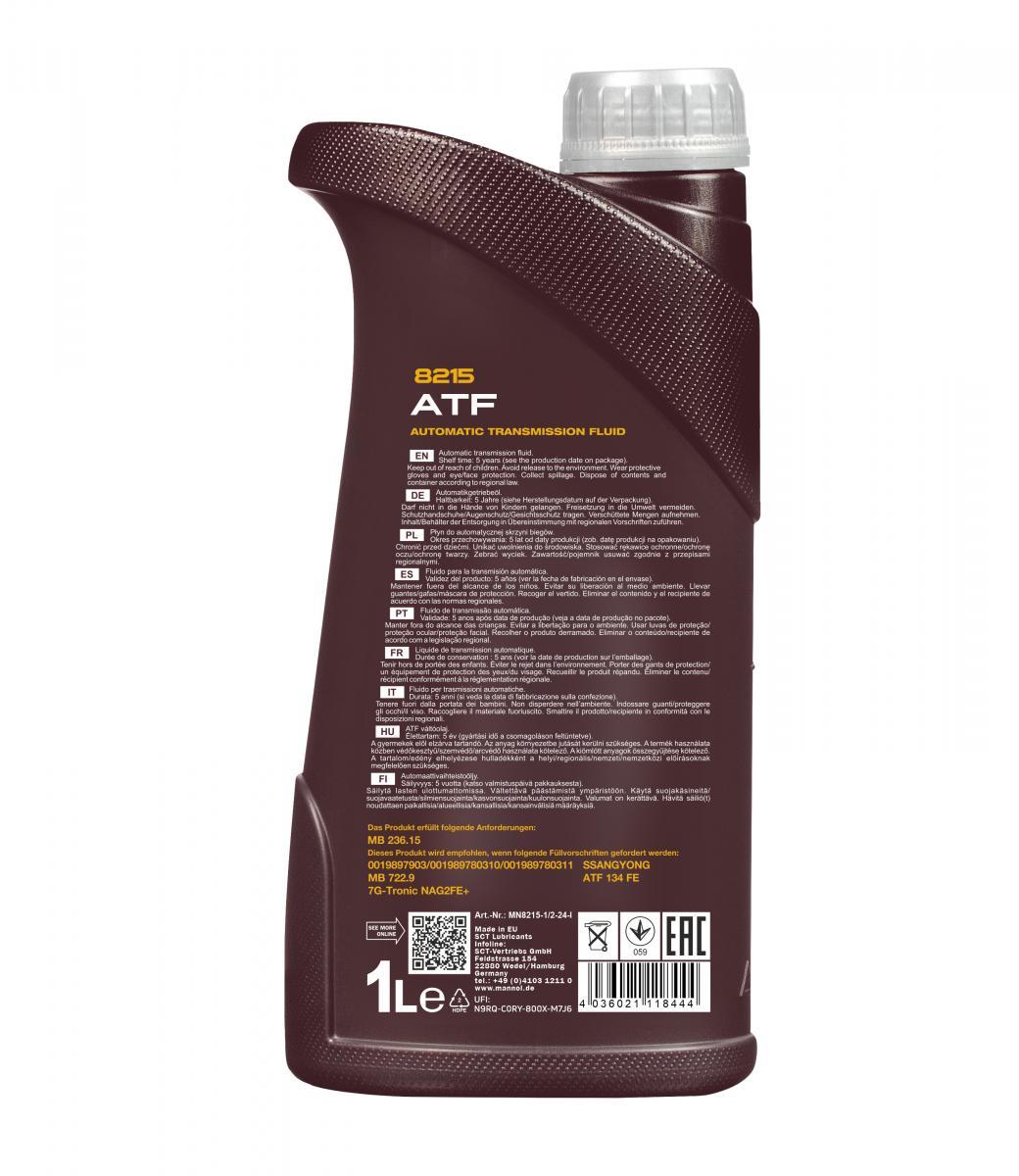 8215 MANNOL ATF SPECIAL FLUID 236.15 1 л. Синтетическая трансмиссионная жидкость 8215 MANNOL ATF SPECIAL FLUID 236.15 1 л. Синтетическая трансмиссионная жидкость