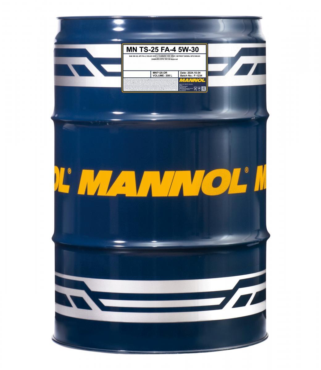 7125 MANNOL TS-25 FA-4 5W30 208 л. Синтетическое моторное масло 5W-30 7125 MANNOL TS-25 FA-4 5W30 208 л. Синтетическое моторное масло 5W-30