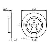 BOSCH 0986479170 Диск торм. зад. FORD FOCUS II,C-MAX 1.6TDci,1.8TDCi,2.0TDCi,2.0L 2004=> (280x11)