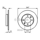 BOSCH 0986478608 Диск торм. зад. PEUGEOT 1007-307/ CITROEN C2,C3,XSARA PICASSO 2000=>