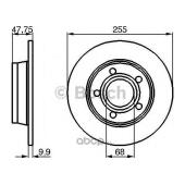 BOSCH 0986478480 Диск торм. зад. AUDI A6 1.8-3.0L (255x10) 97=>