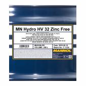 2208 MANNOL HYDRO HV 32 ZINC FREE 208 л. Минеральное гидравлическое масло