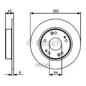 BOSCH 0986479451 Диск торм. зад. HONDA CIVIC 1.8L 2006=>