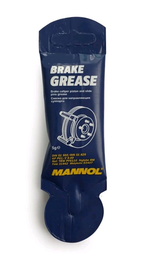 8025 MANNOL BRAKE GREASE 5 гр. Смазка для направляющих и поршня суппорта тормозной системы