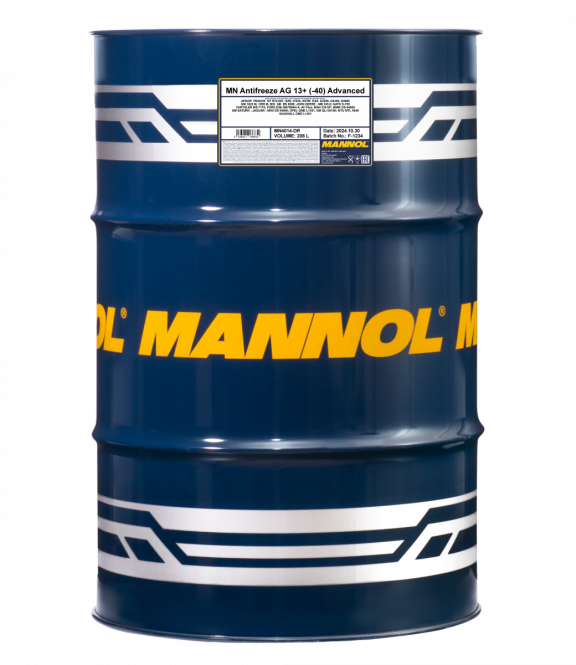 4014 MANNOL ANTIFREEZE ADVANCED AG13+ 208 л. Готовый раствор охлаждающей жидкости желтый