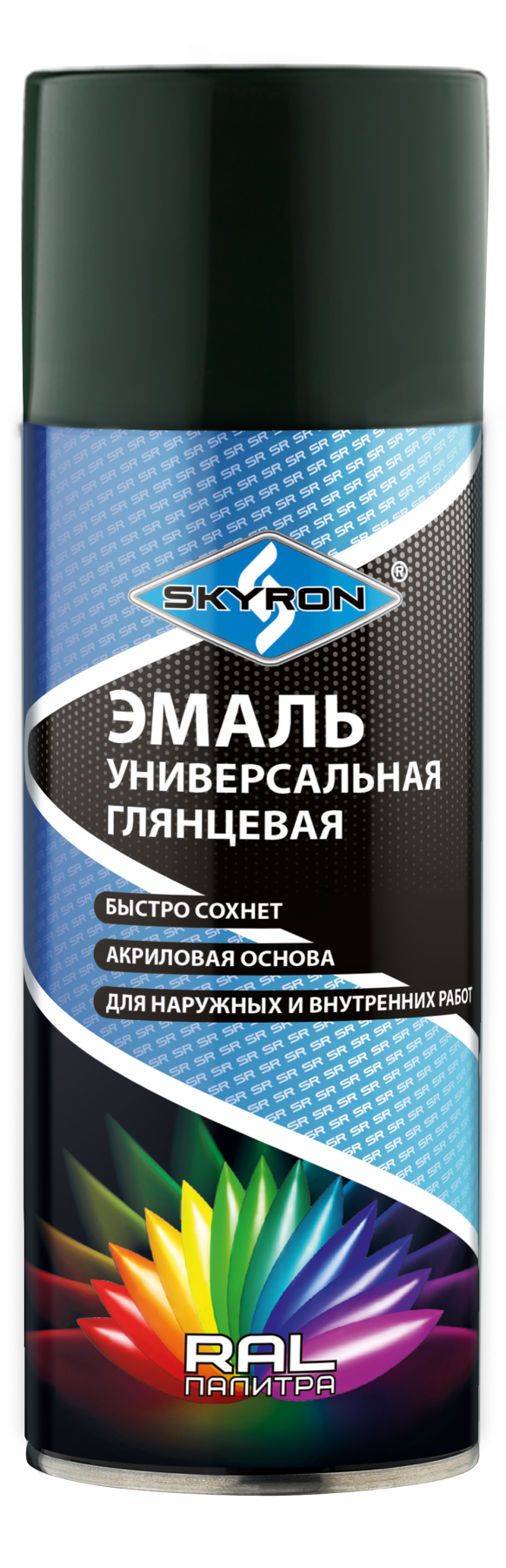 SKYRON Эмаль универсальная акриловая "ЗЕЛЕНЫЙ МОХ" (RAL 6005) (аэрозоль) 520 мл.