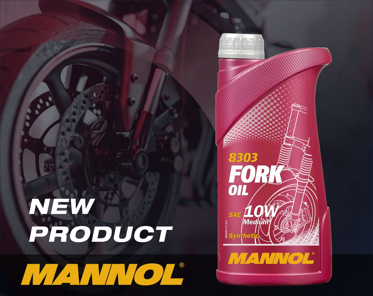 8303 MANNOL FORK OIL 10W 1 л. Синтетическое вилочное масло