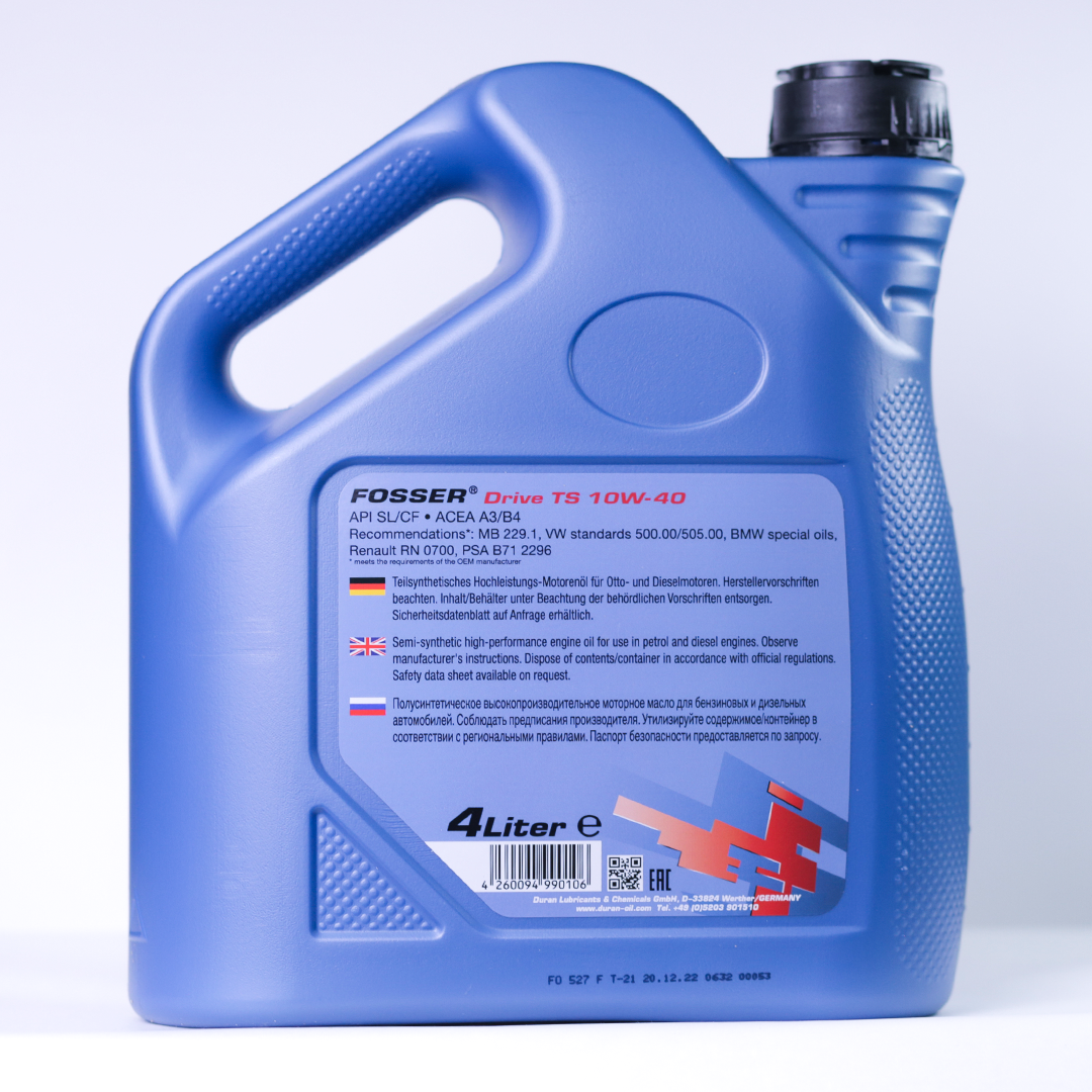 FOSSER DRIVE TS 10W40 4 л. Полусинтетическое моторное масло 10W-40