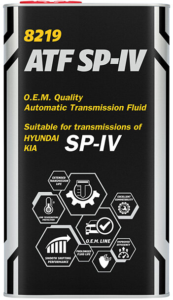 8219 MANNOL ATF SP-IV 1 л. (Metal) Синтетическая трансмиссионная жидкость 
