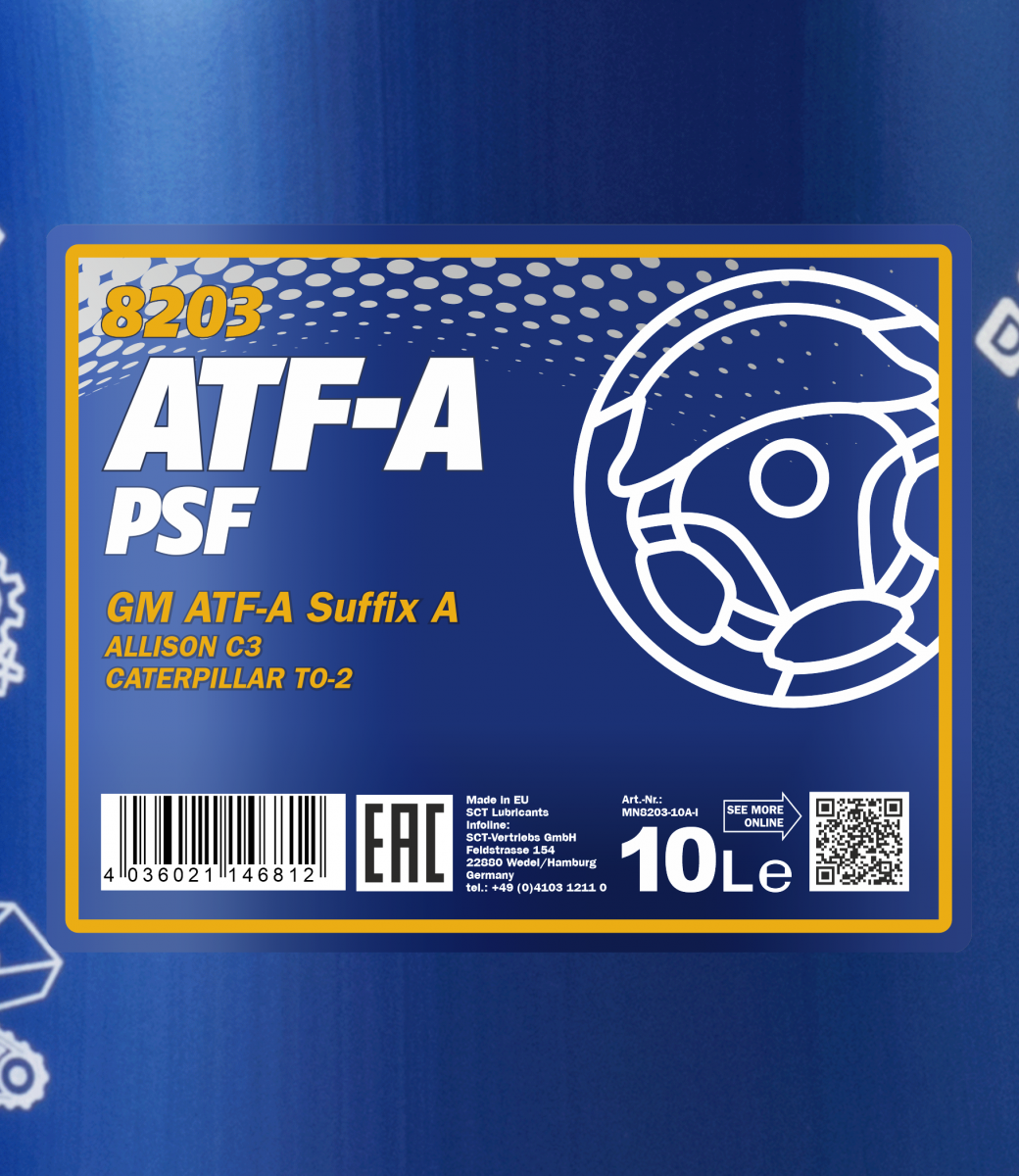 8203 MANNOL ATF-A PSF 10 л. Гидравлическая жидкость