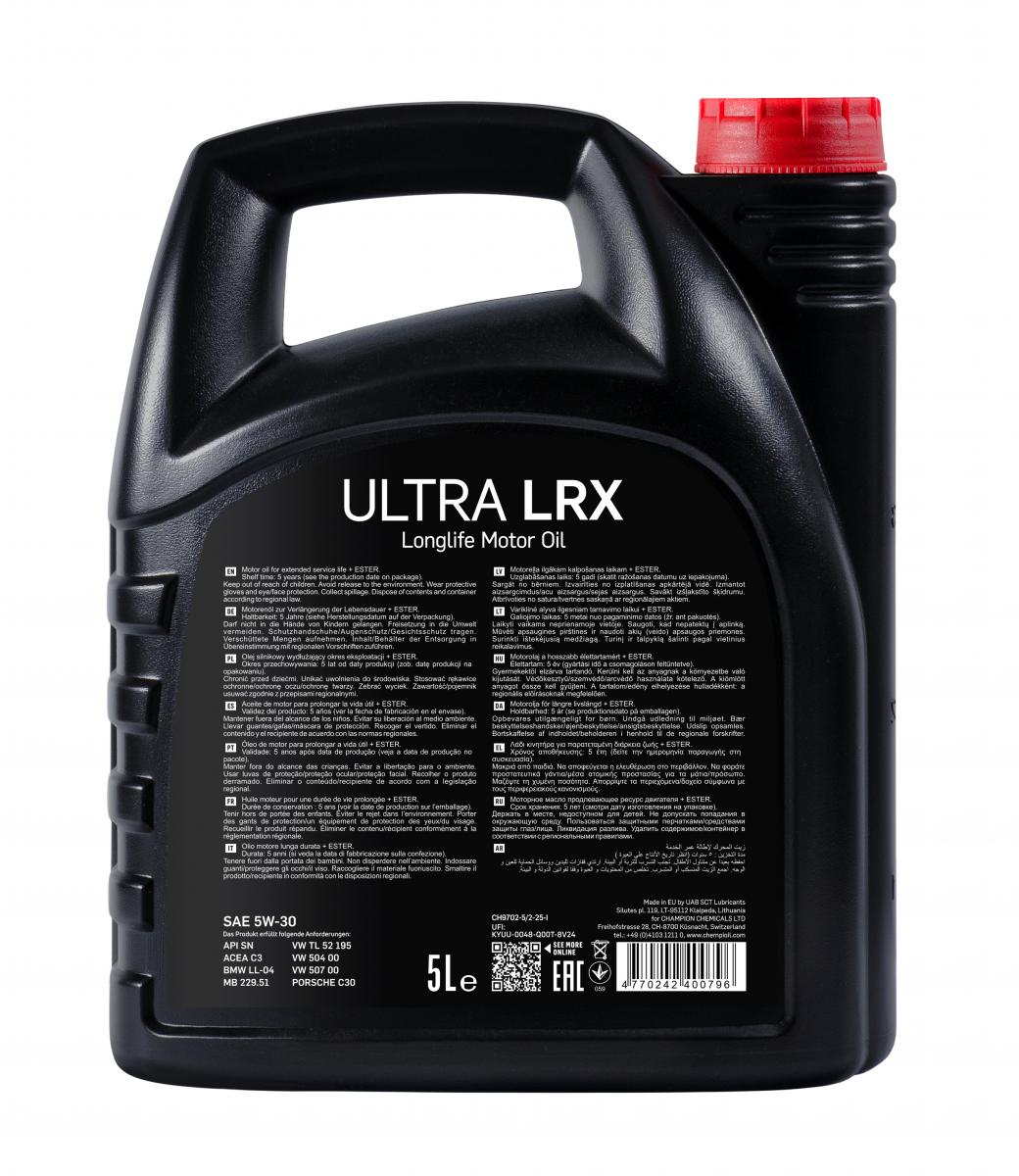 9702 CHEMPIOIL ULTRA LRX 5W30 5 л. Синтетическое моторное масло 5W-30