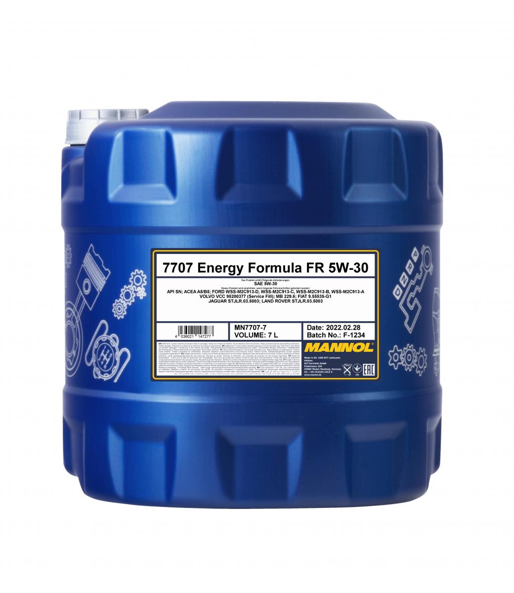 7707 MANNOL ENERGY FORMULA FR 5W30 7 л. Синтетическое моторное масло 5W-30