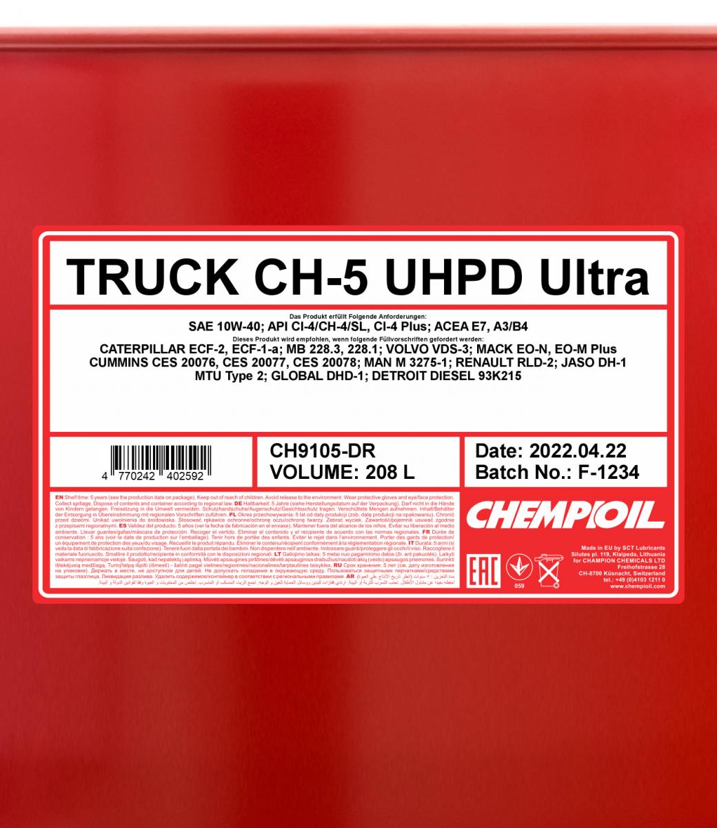 9105 CHEMPIOIL TRUCK ULTRA UHPD CH-5 10W40 208 л. Полусинтетическое моторное масло 10W-40