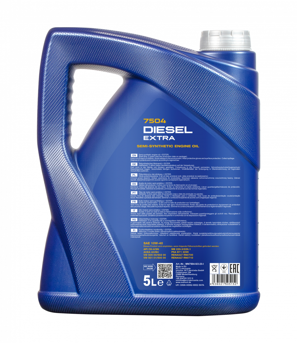 7504 MANNOL DIESEL EXTRA 10W40 5 л. Полусинтетическое моторное масло 10W-40