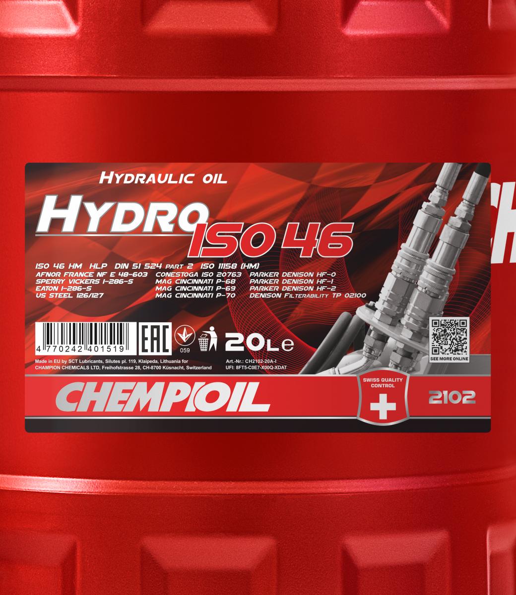2102 CHEMPIOIL HYDRO ISO 46 20 л. Гидравлическое масло 