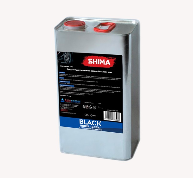 SHIMA "BLACK BRILLIANCE" 5 л. Средство для очистки резины пластика наружного и внешнего. Глянцевый э