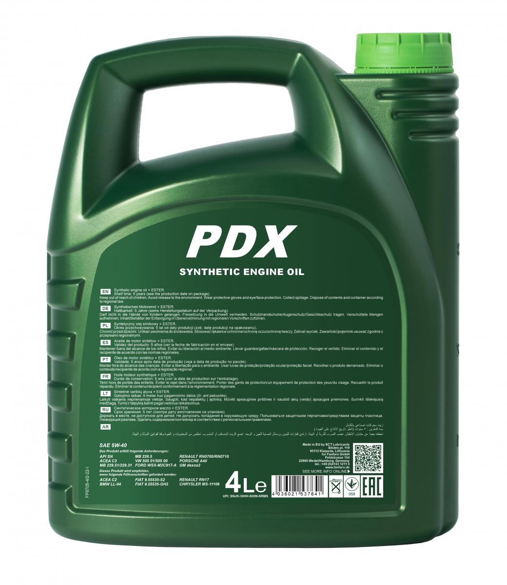 6705 FANFARO PDX 5W40 4 л. Синтетическое моторное масло 5W-40