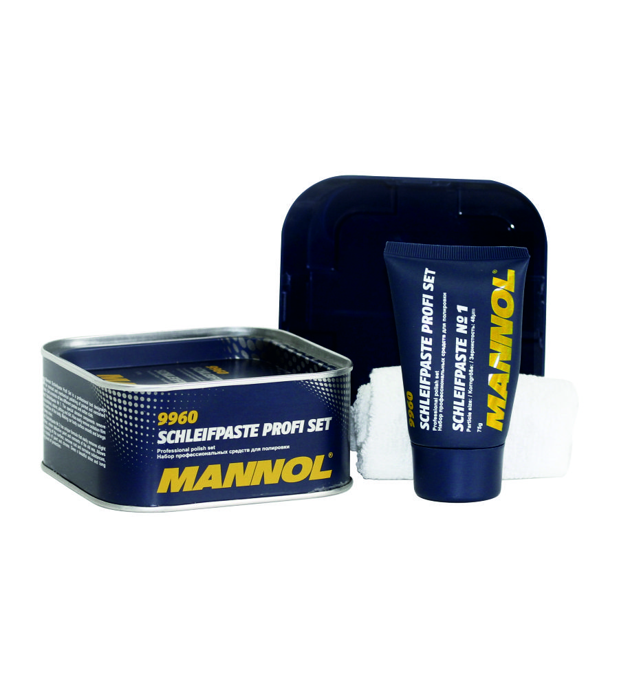 9960 MANNOL SCHLEIFPASTE PROFI SET 400 мл. Набор средств для ручной и механической полировки