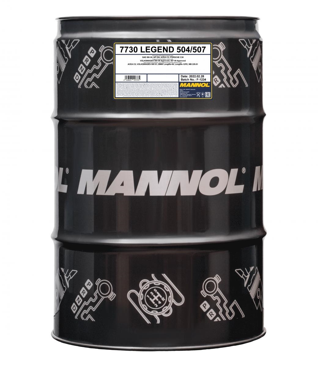 7730 MANNOL LEGEND 504/507 0W30 208 л. Синтетическое моторное масло 0W-30 