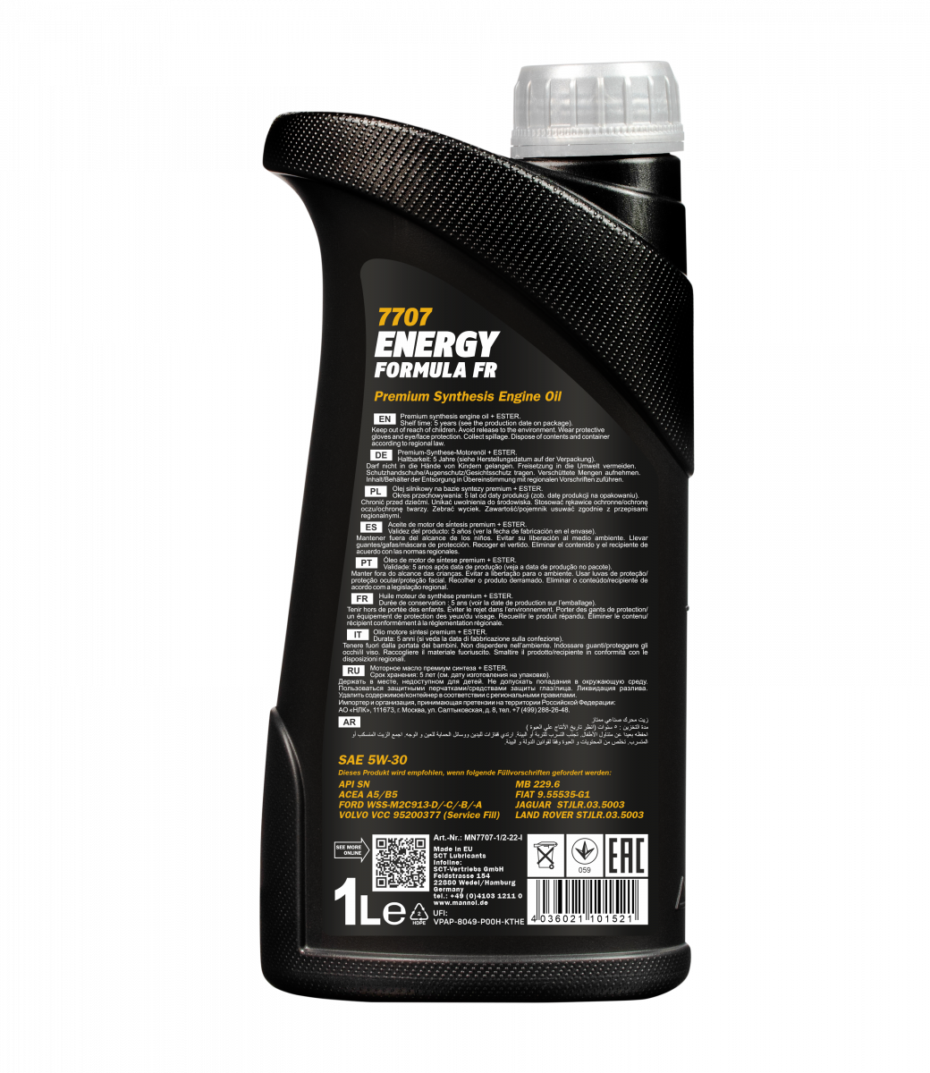 7707 MANNOL ENERGY FORMULA FR 5W30 1 л. Синтетическое моторное масло 5W-30