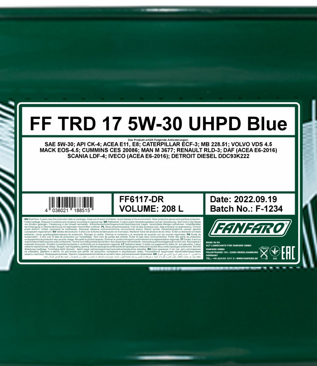 6117 FANFARO TRD-17 UHPD BLUE 5W30 208 л. Синтетическое моторное масло 5W30