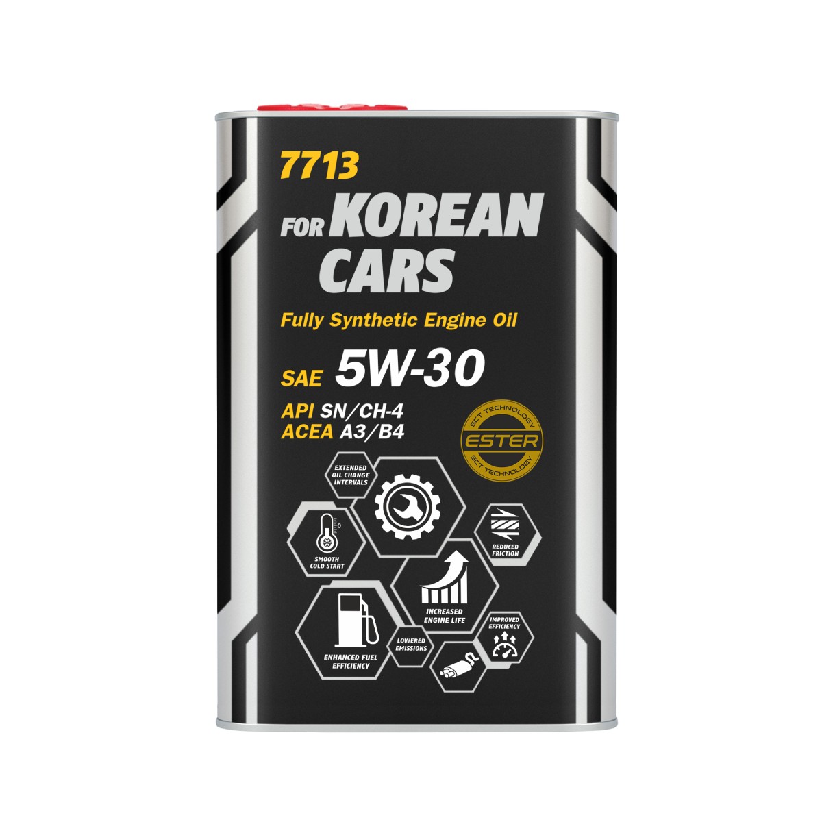 7713 MANNOL FOR KOREAN CARS A3/B4 5W30 4 л. (Metal) Синтетическое моторное масло 5W-30