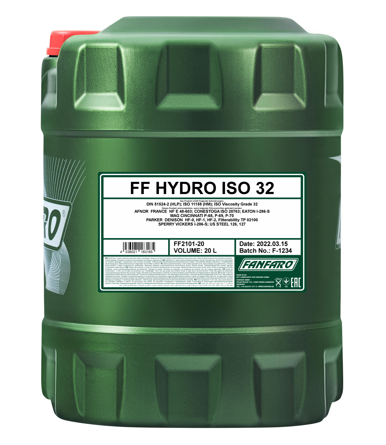 qqqq2101 FANFARO HYDRO ISO 32 20 л. Минеральное гидравлическое масло
