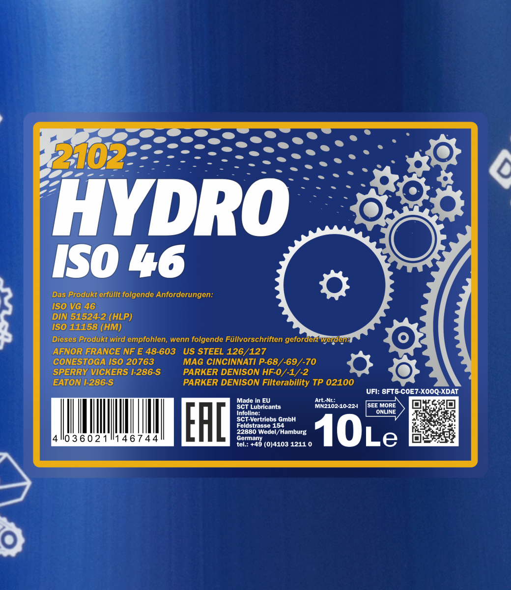 2102 MANNOL HYDRO ISO 46 10 л. Гидравлическое масло