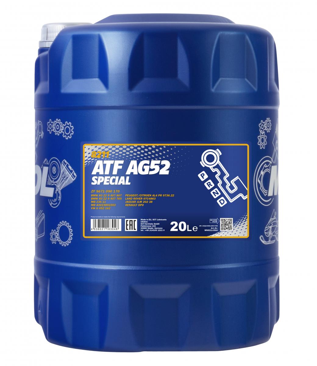 8211 MANNOL ATF AG52 20 л. Синтетическая трансмиссионная жидкость