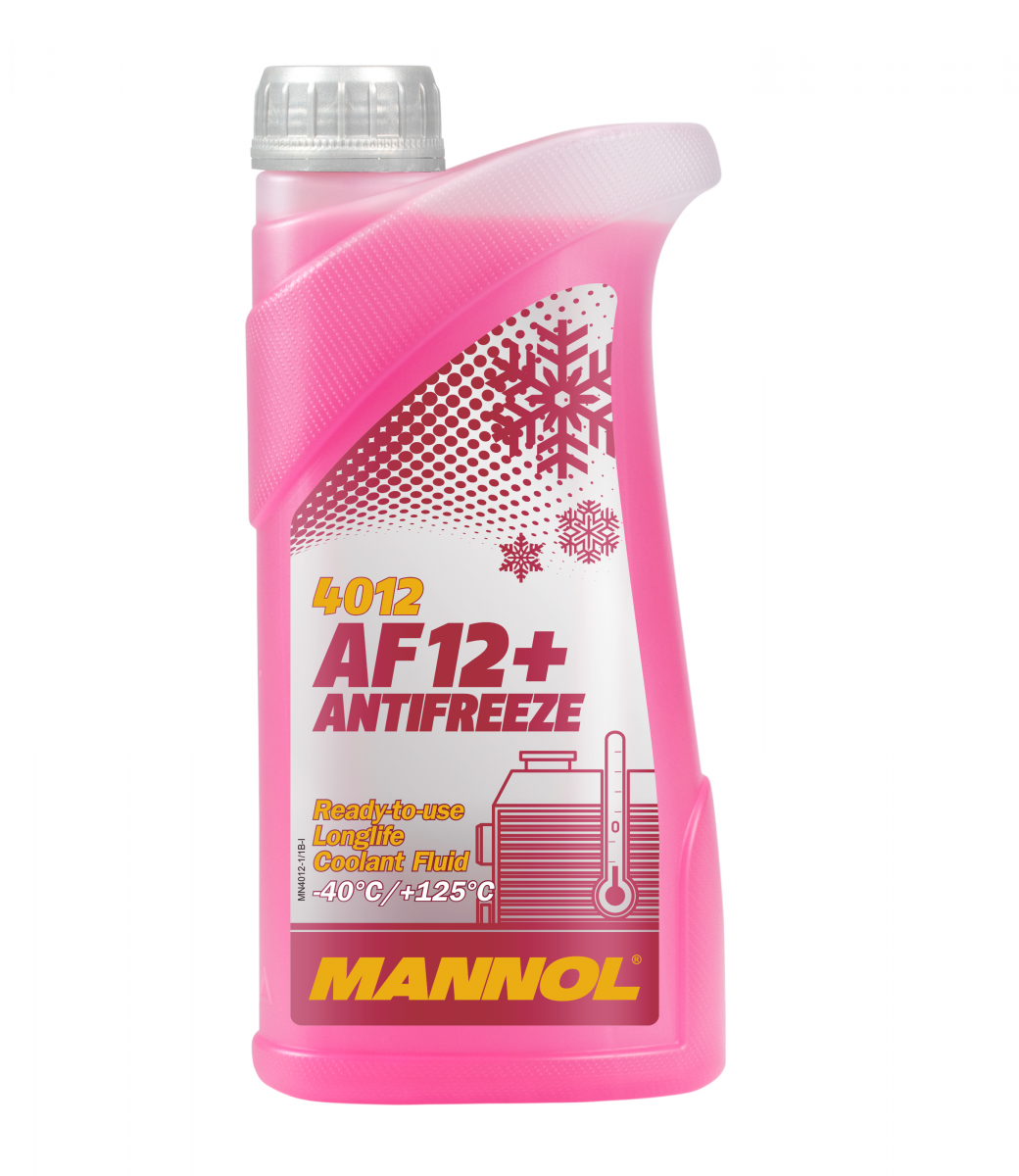 4012 MANNOL ANTIFREEZE LONGLIFE AF12+ 1 л. Готовый раствор охлаждающей жидкости антифриз красный 